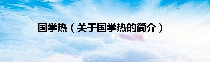 國學熱（關于國學熱的簡介）