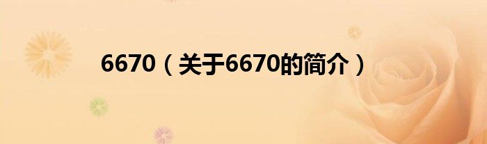 6670（關于6670的簡介）