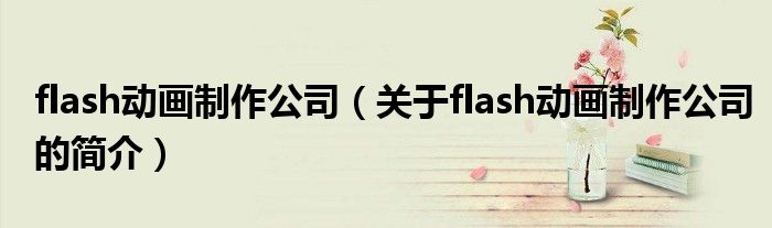 flash動畫制作公司（關于flash動畫制作公司的簡介）