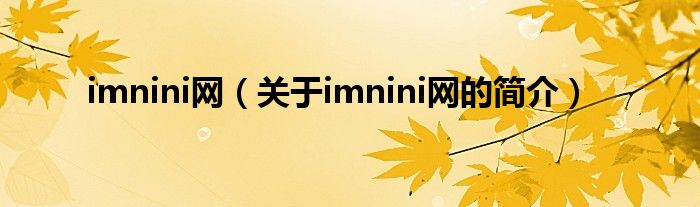 imnini網（關于imnini網的簡介）