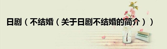 日劇（不結婚（關于日劇不結婚的簡介））