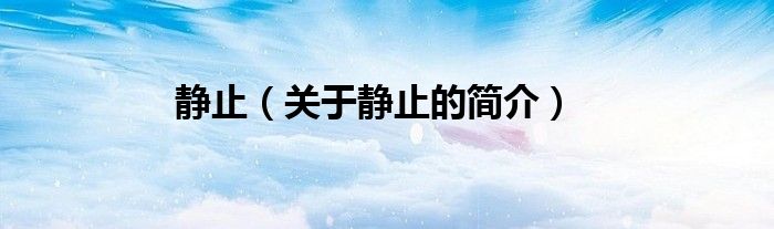 靜止（關于靜止的簡介）