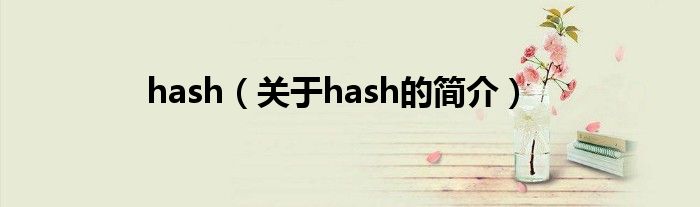 hash（關于hash的簡介）
