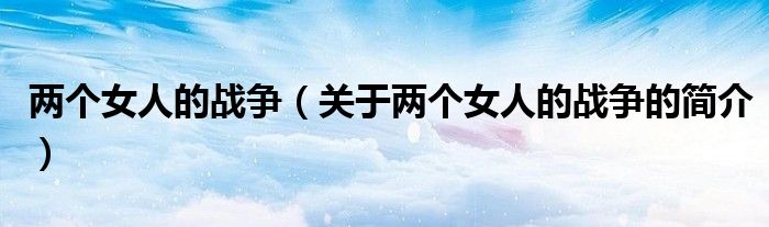 兩個女人的戰爭（關于兩個女人的戰爭的簡介）