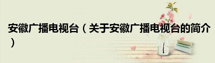 安徽廣播電視臺（關(guān)于安徽廣播電視臺的簡介）