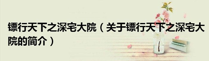 鏢行天下之深宅大院（關于鏢行天下之深宅大院的簡介）