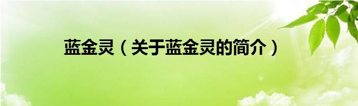 藍金靈（關于藍金靈的簡介）