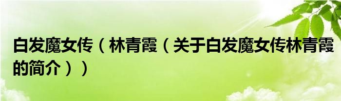 白發魔女傳（林青霞（關于白發魔女傳林青霞的簡介））