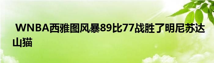 WNBA西雅圖風暴89比77戰勝了明尼蘇達山貓