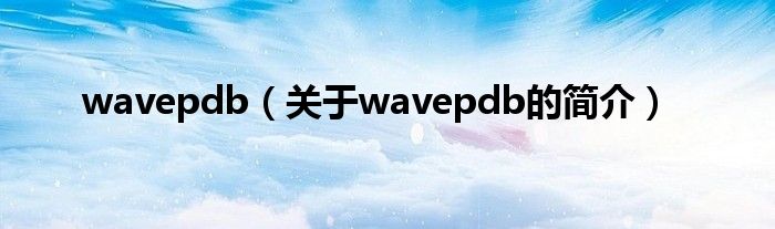 wavepdb（關于wavepdb的簡介）