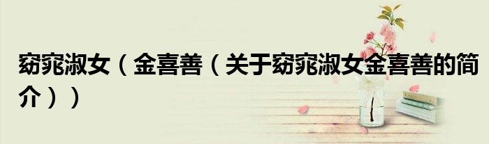 窈窕淑女（金喜善（關于窈窕淑女金喜善的簡介））