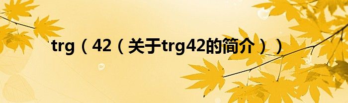 trg（42（關于trg42的簡介））