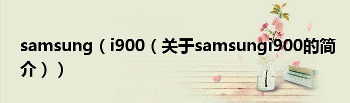 samsung（i900（關于samsungi900的簡介））