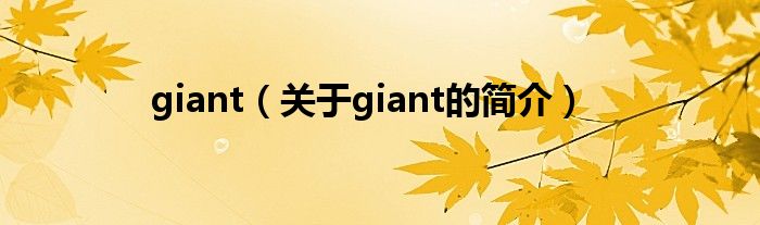 giant（關于giant的簡介）