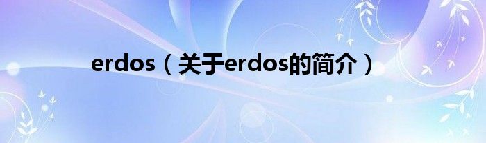 erdos（關于erdos的簡介）