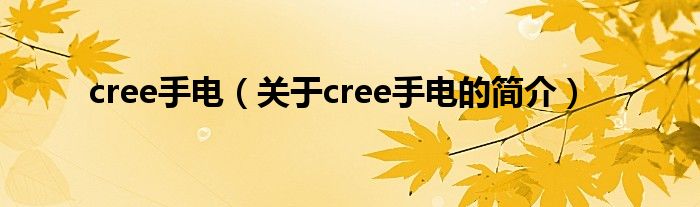cree手電（關于cree手電的簡介）