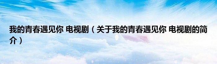 我的青春遇見你 電視劇（關(guān)于我的青春遇見你 電視劇的簡(jiǎn)介）