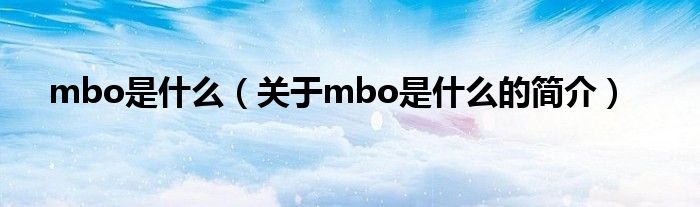 mbo是什么（關于mbo是什么的簡介）