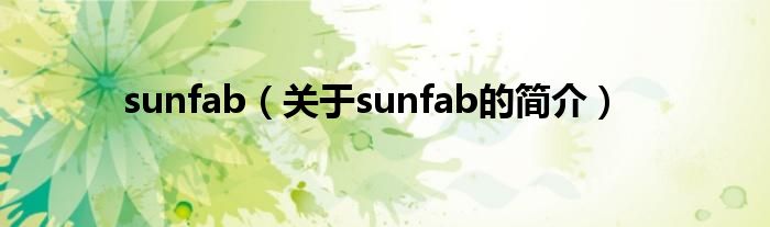 sunfab（關于sunfab的簡介）