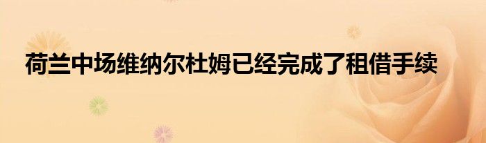 荷蘭中場維納爾杜姆已經完成了租借手續