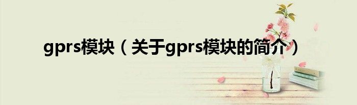 gprs模塊（關于gprs模塊的簡介）