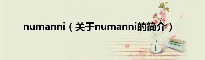 numanni（關于numanni的簡介）