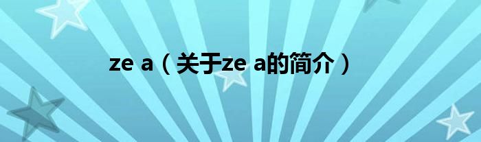 ze a（關于ze a的簡介）
