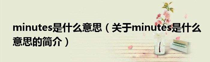 minutes是什么意思（關于minutes是什么意思的簡介）