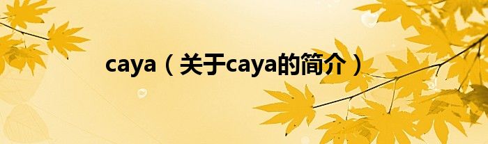caya（關于caya的簡介）