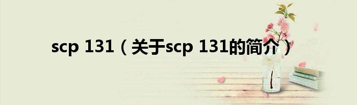 scp 131（關(guān)于scp 131的簡(jiǎn)介）