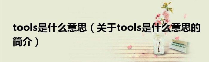tools是什么意思（關于tools是什么意思的簡介）