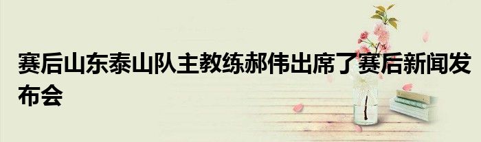 賽后山東泰山隊主教練郝偉出席了賽后新聞發布會