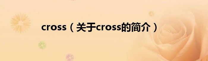 cross（關于cross的簡介）