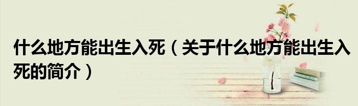 什么地方能出生入死（關于什么地方能出生入死的簡介）