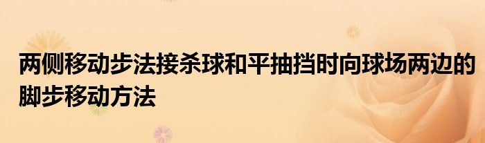 兩側移動步法接殺球和平抽擋時向球場兩邊的腳步移動方法