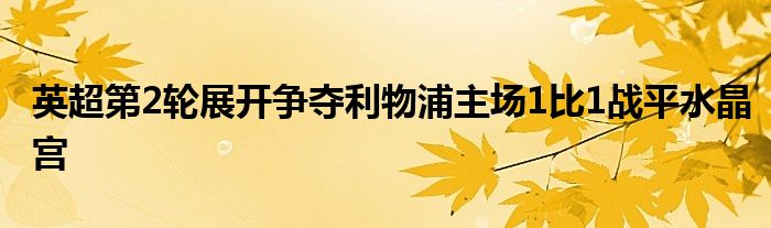 英超第2輪展開(kāi)爭(zhēng)奪利物浦主場(chǎng)1比1戰(zhàn)平水晶宮