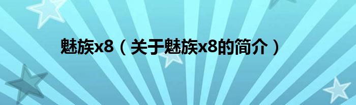 魅族x8（關于魅族x8的簡介）