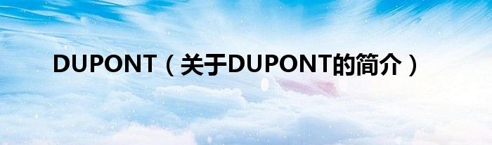 DUPONT（關(guān)于DUPONT的簡(jiǎn)介）