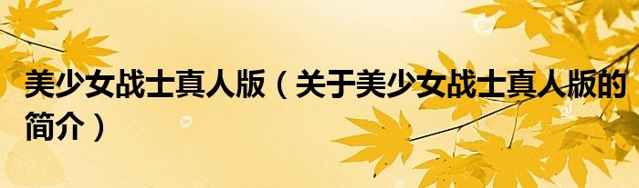 美少女戰士真人版（關于美少女戰士真人版的簡介）