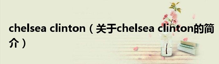 chelsea clinton（關(guān)于chelsea clinton的簡介）