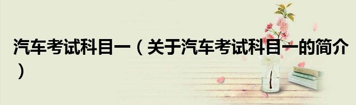 汽車考試科目一（關于汽車考試科目一的簡介）