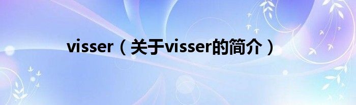 visser（關于visser的簡介）