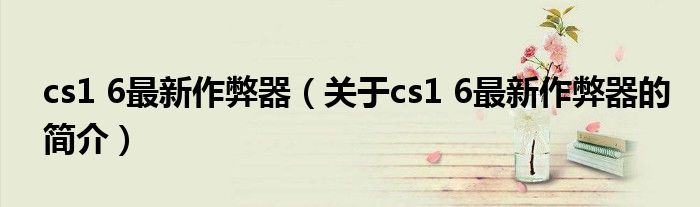 cs1 6最新作弊器（關于cs1 6最新作弊器的簡介）