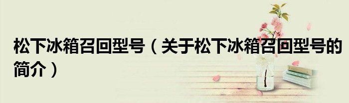 松下冰箱召回型號（關于松下冰箱召回型號的簡介）