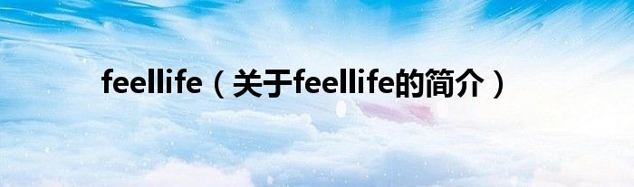 feellife（關于feellife的簡介）