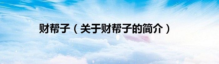 財幫子（關于財幫子的簡介）