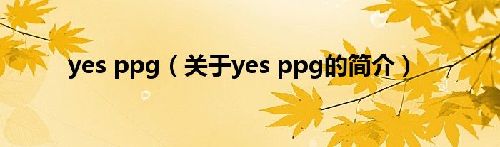 yes ppg（關于yes ppg的簡介）