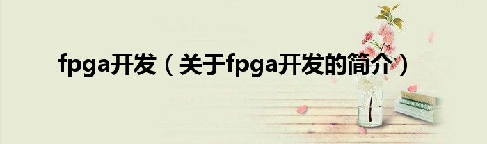 fpga開發（關于fpga開發的簡介）