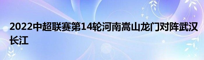 2022中超聯賽第14輪河南嵩山龍門對陣武漢長江