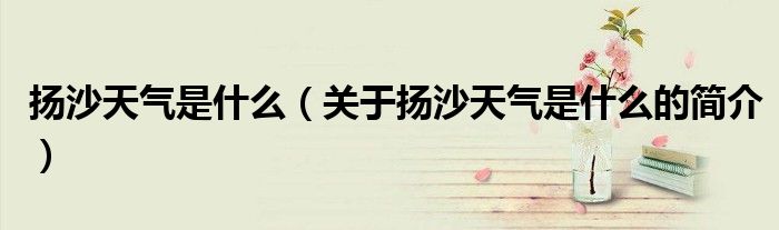 揚(yáng)沙天氣是什么（關(guān)于揚(yáng)沙天氣是什么的簡介）